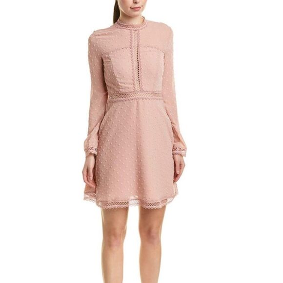 New BARDOT Long Sleeve Cherie Lace Trim Dress - Picture 8 of 9